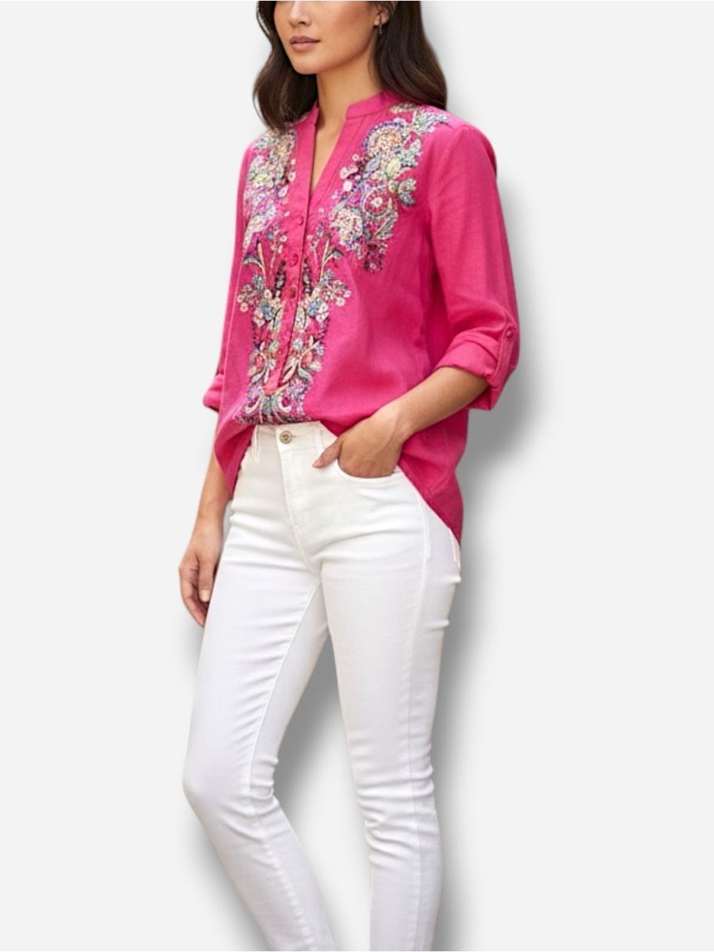 🌸New🌸 Luna Moon Roll Ip Sleeve Shirt Top S NWT